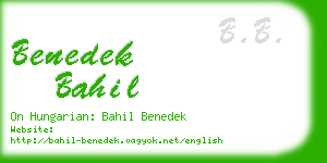 benedek bahil business card